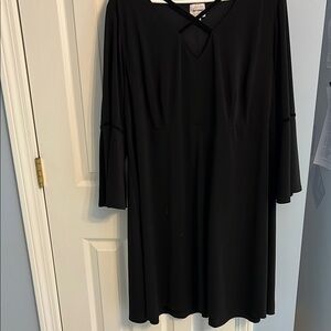 Ashley Graham Black V-Neck Dolman Sleeve Dress